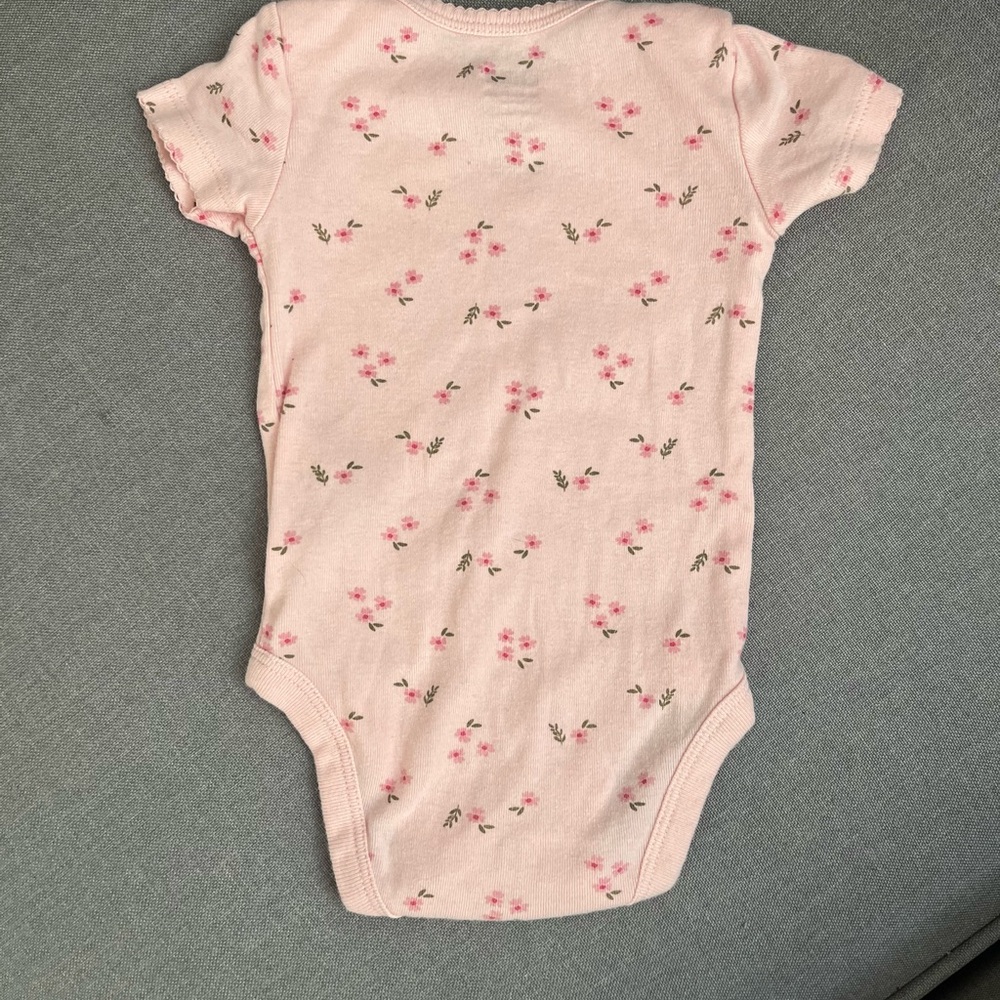 Carter's Light Pink Floral Short-Sleeve Baby Bodysuit